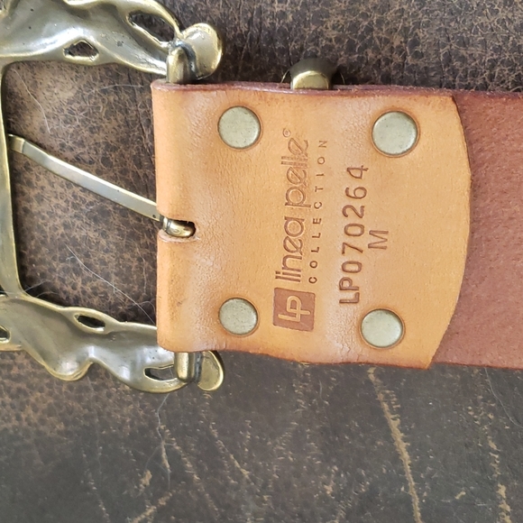 EUC Linea Pelle leather belt with brass details - Picture 8 of 9
